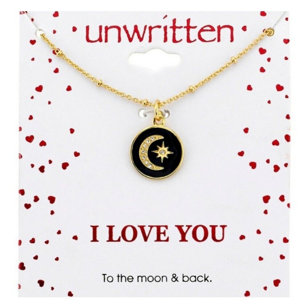 Unwritten I Love You Blue Enamel Crystal Pendant Necklace New
